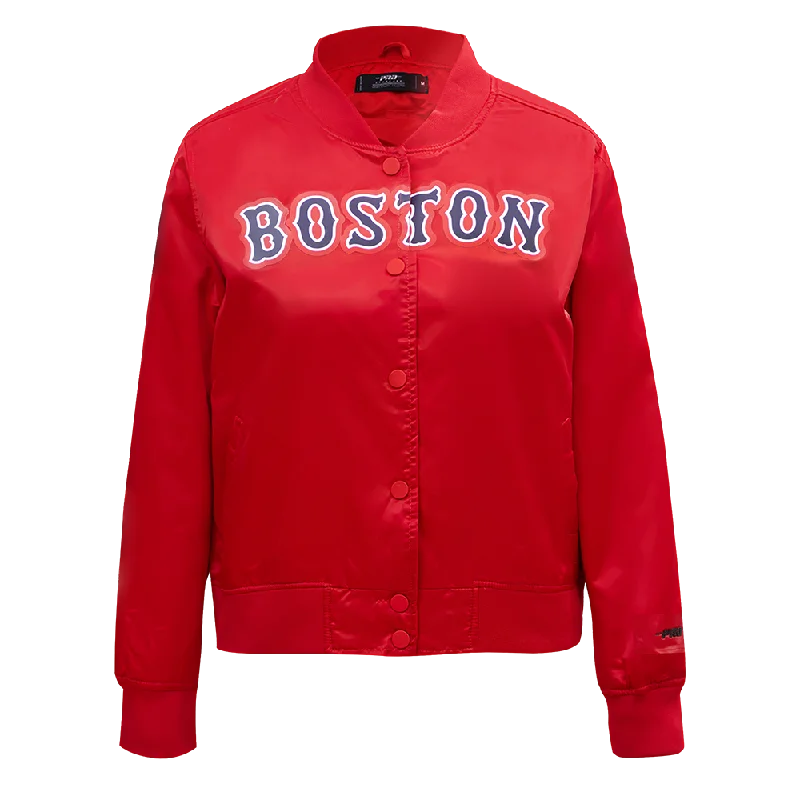 Single item design MLB BOSTON RED SOX CLASSIC WOMEN'S SATIN JACKET (RED)
