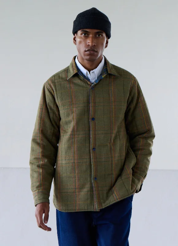 Fresh And Natural Original Madras Brown Blue Plaid Reversible Round Tail Jacket