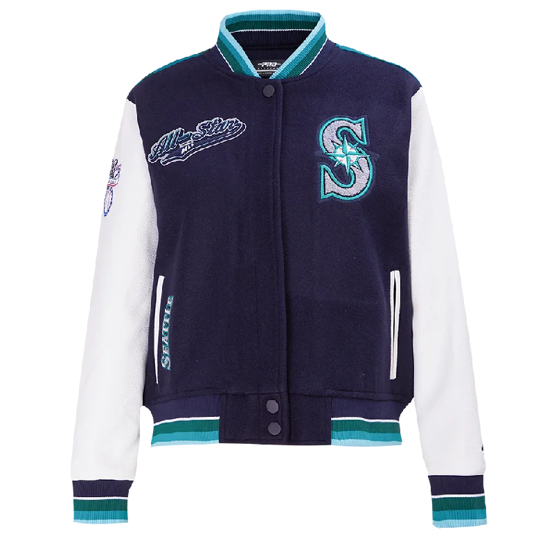 Lazy Home MLB ALL STAR 2023 RIB WOOL WOMEN'S VARSITY JACKET (MIDNIGHT NAVY/WHITE)