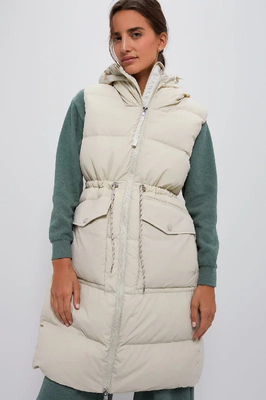 Exquisite Embroidery Bone White Irving Down Gilet