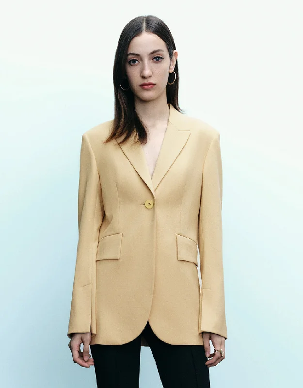 Double-sided Wear Peaked Lapel Straight Blazer