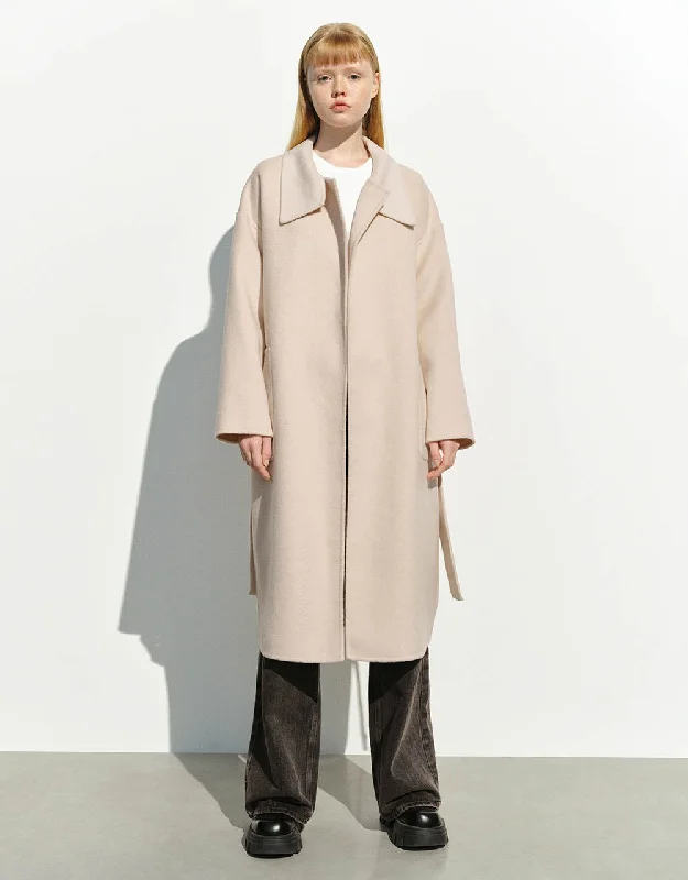 Comfortable And Simple Drop Shoulder Sleeve Straight Coat