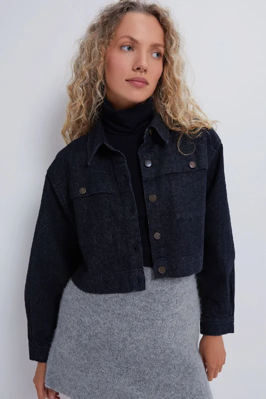 Casual Elegance Black Denim Dean Jacket