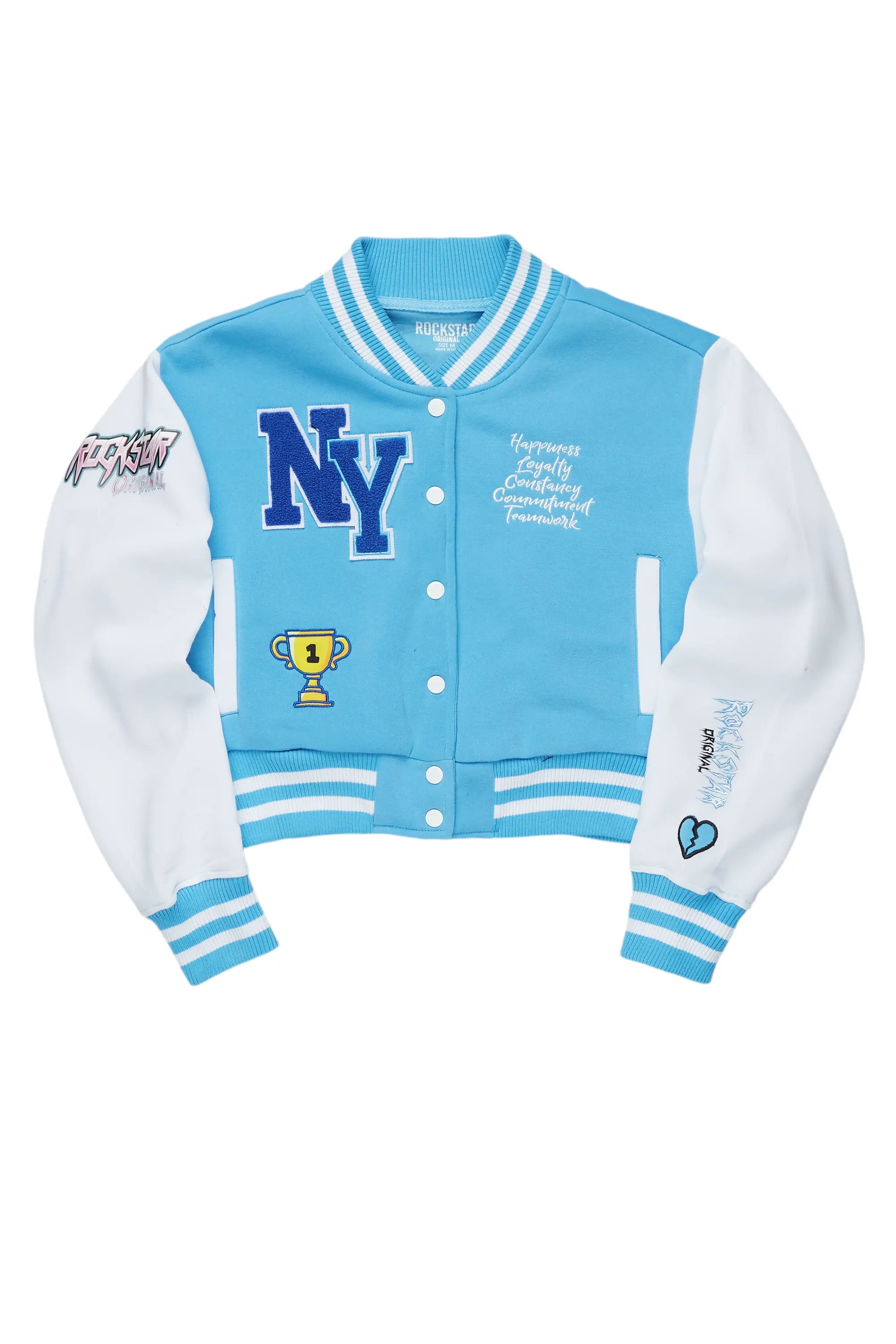 Advanced Customization Shanasia Blue Varsity Jacket