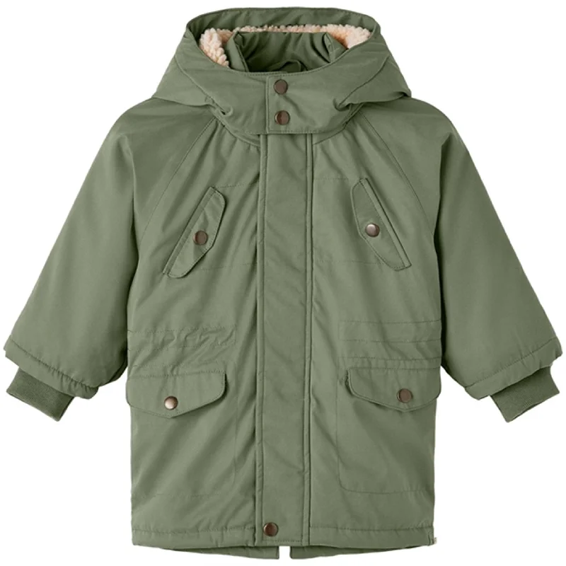 Retro Prints Lil'Atelier Oil Green Golan Padded Jacket