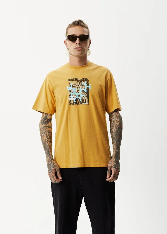 Casual Chic Wear AFENDS Mens Universal - Retro Graphic T-Shirt - Mustard