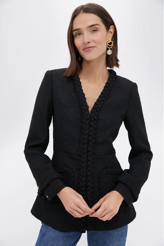 Nightclub Style Black Braided Trim Shay Jacket