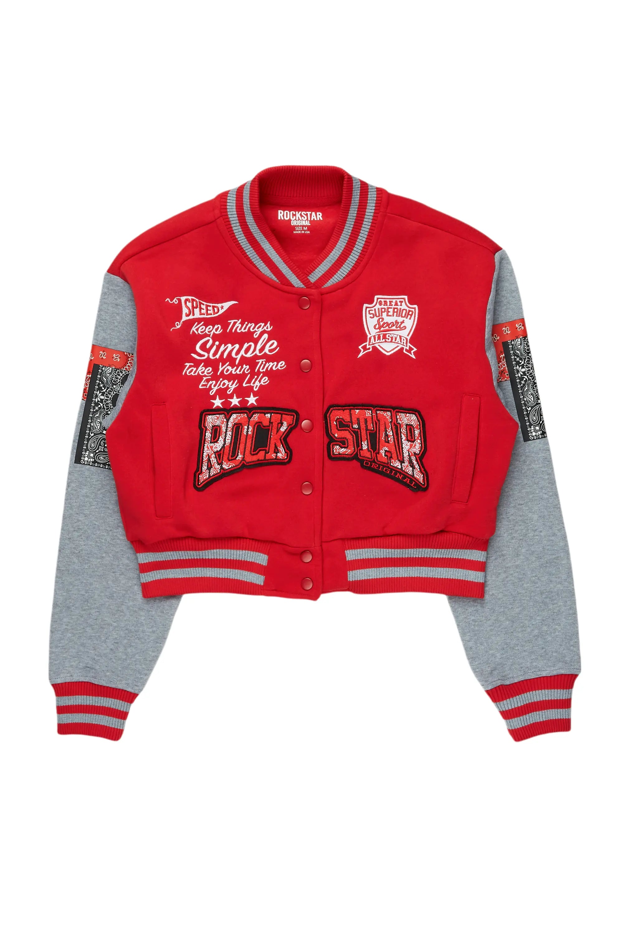 Sports Design Dedtrica Red Varsity Jacket
