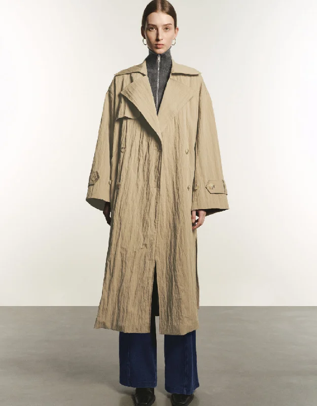 Girl Style Straight Trench Coat With Belt