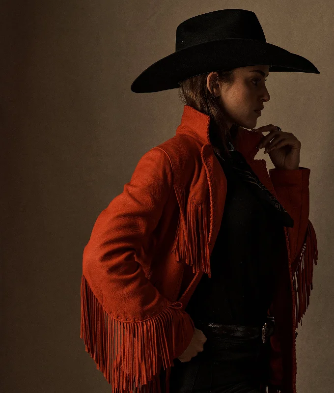 Fashionable And Versatile Fringe Jacket :: Red