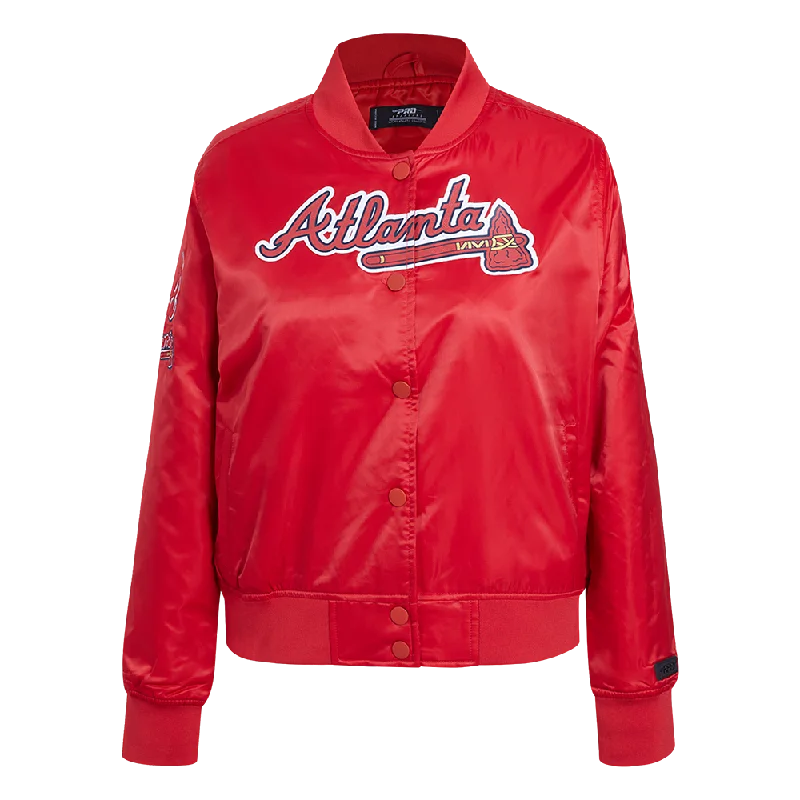 Sweet breath MLB ATLANTA BRAVES CLASSIC WOMEN'S SATIN JACKET (RED)