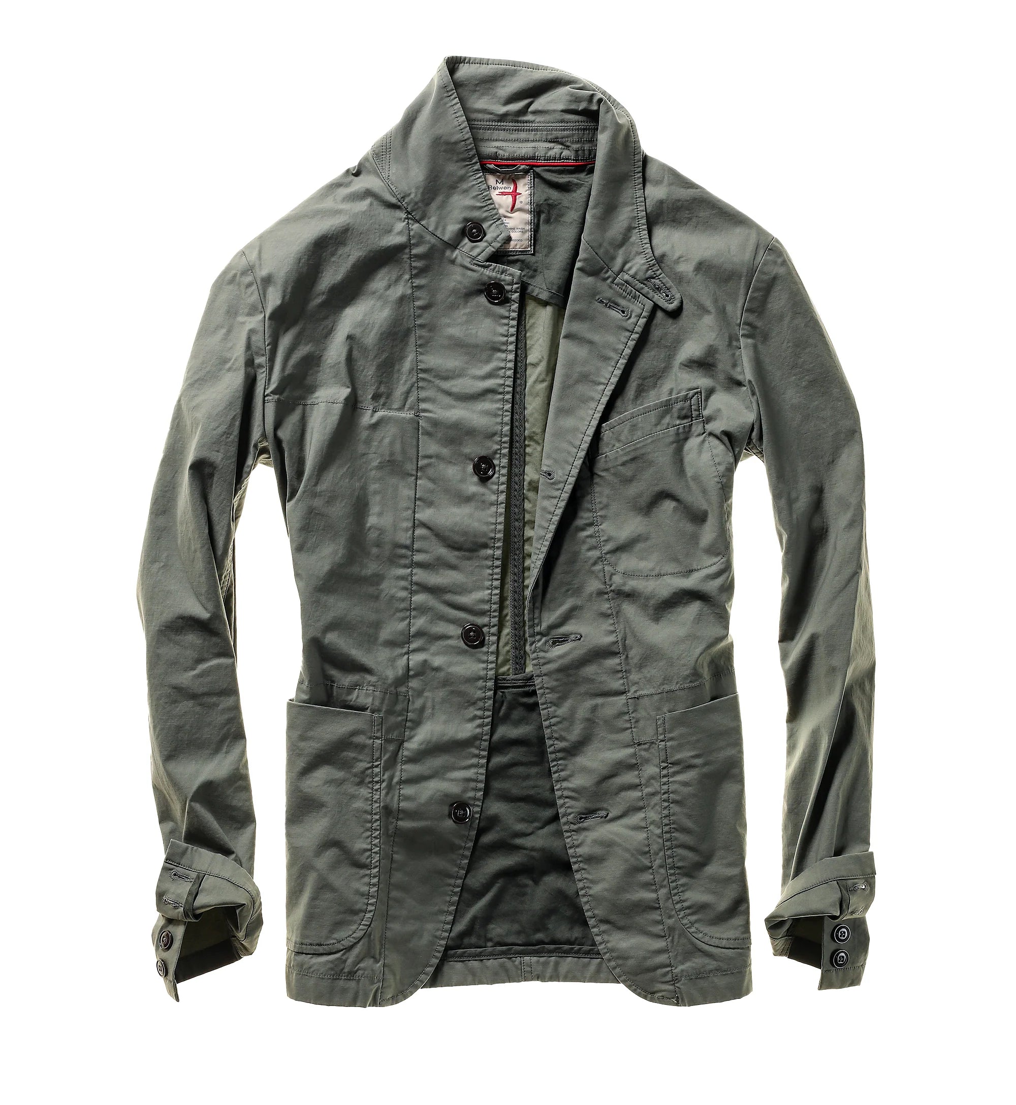 Elegant Style Relwen Muted Olive Green Flyweight Flex Blazer Jacket