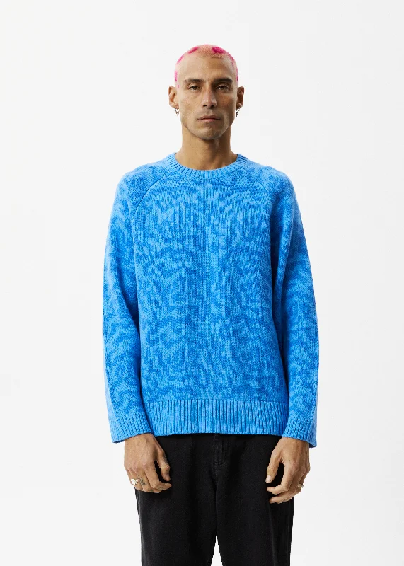 Leisure Sports AFENDS Mens Icebergs - Knitted Crew Neck Jumper - Arctic