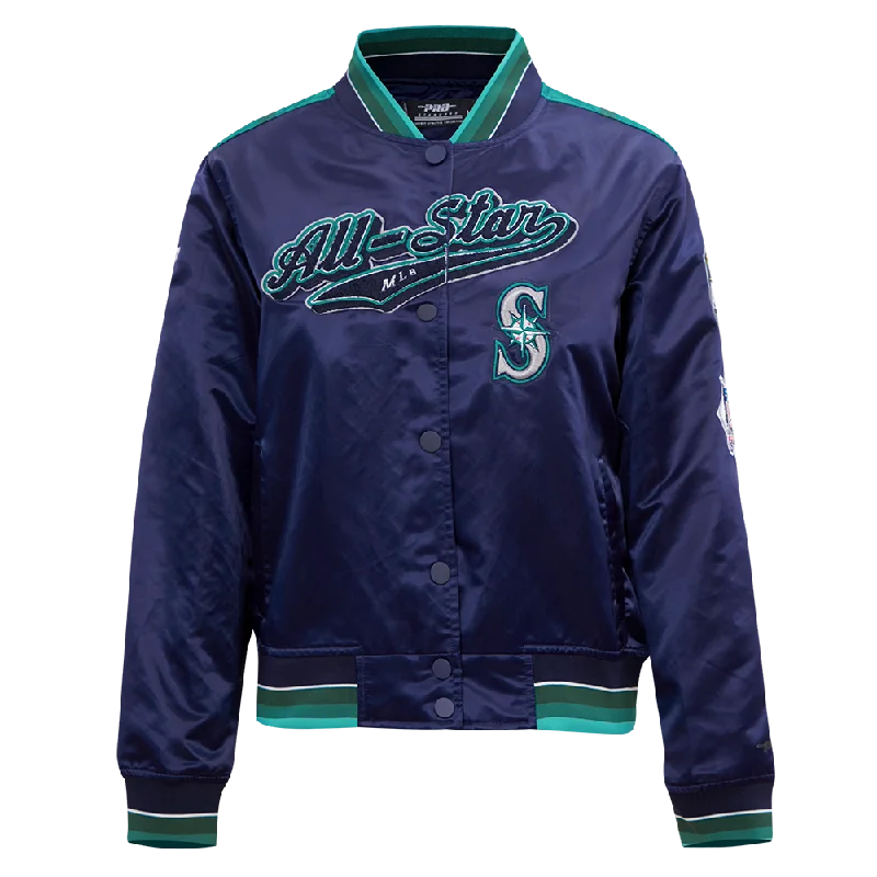 Elegant Design MLB ALL STAR 2023 RIB WOMEN'S SATIN JACKET (MIDNIGHT NAVY)