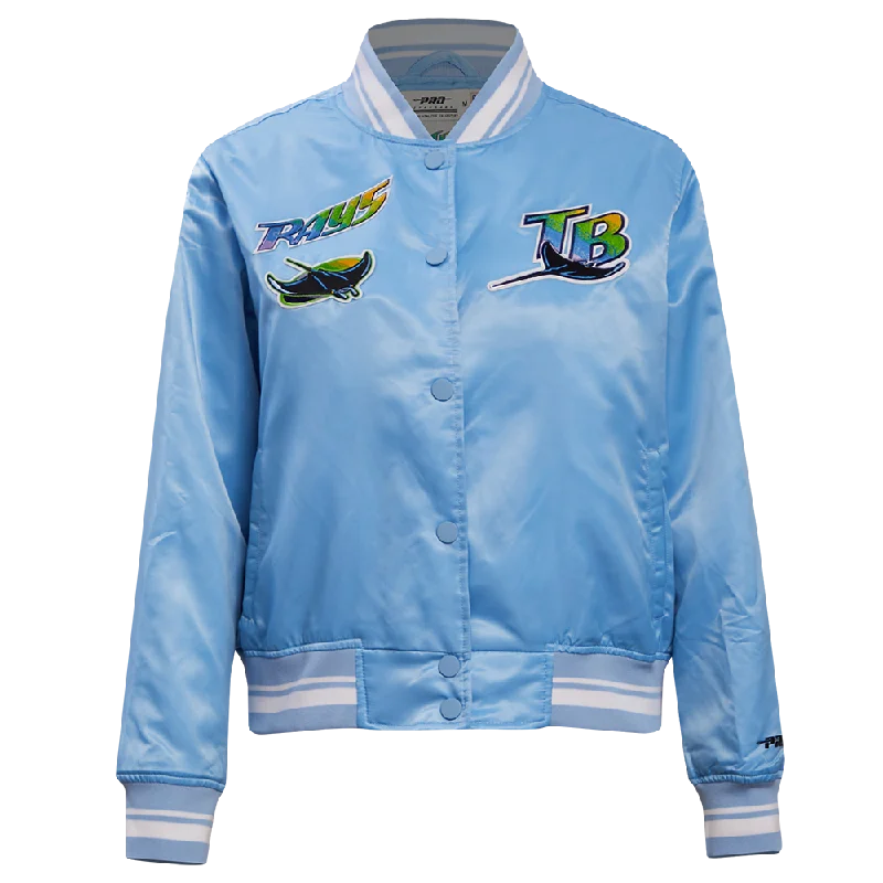 Autumn Selection MLB TAMPA BAY RAYS RETRO CLASSIC WOMEN'S RIB SATIN JACKET (UNIVERSITY BLUE) Autumn Selection MLB TAMPA BAY RAYS RETRO CLASSIC WOMEN'S RIB SATIN JACKET (UNIVERSITY BLUE)