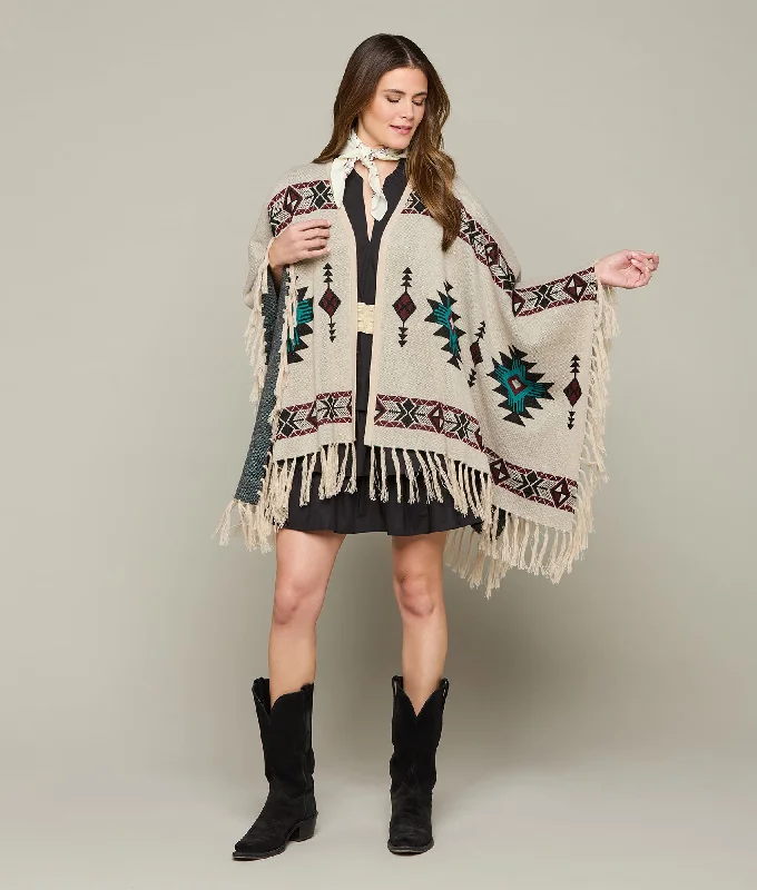 Unique Design Lightweight Alpaca Cape :: Cream