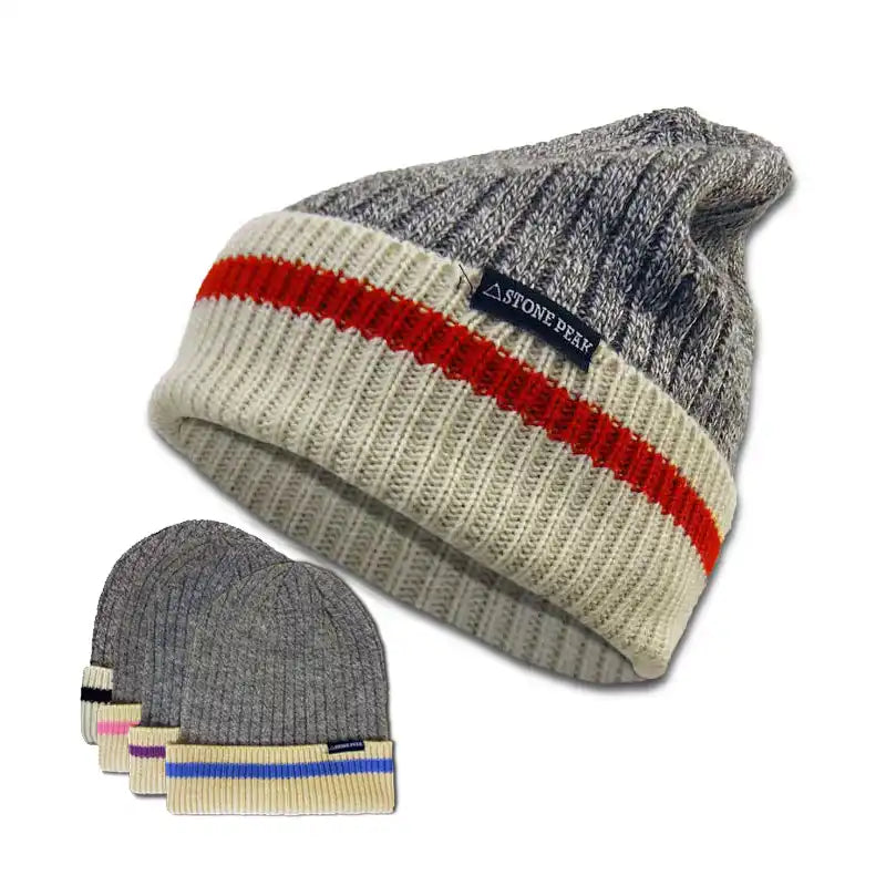Minimal Comfort Stone Peak Knit Beanie