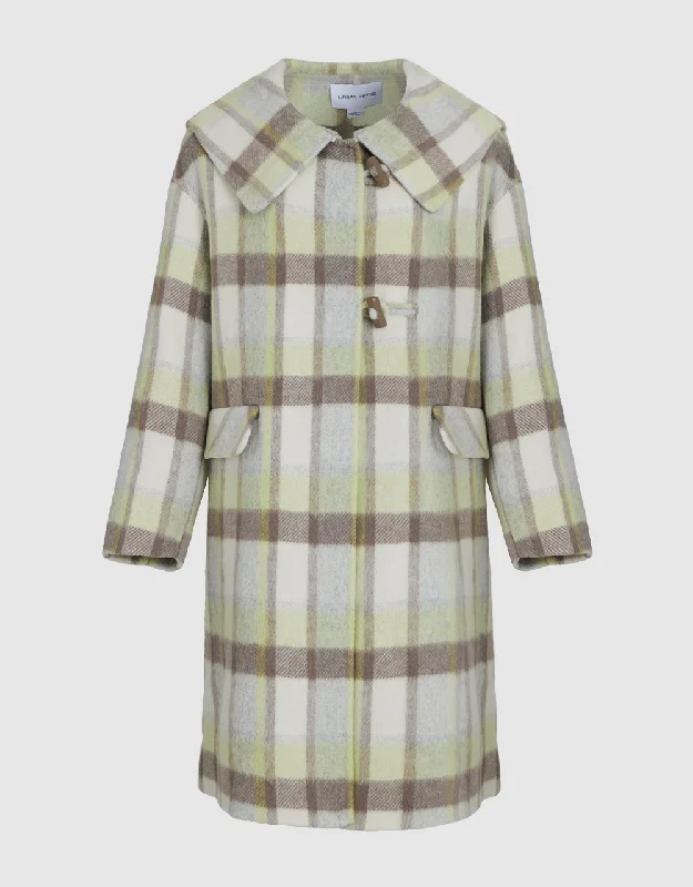 Personalized Wear Plaid Straight Furry Coat