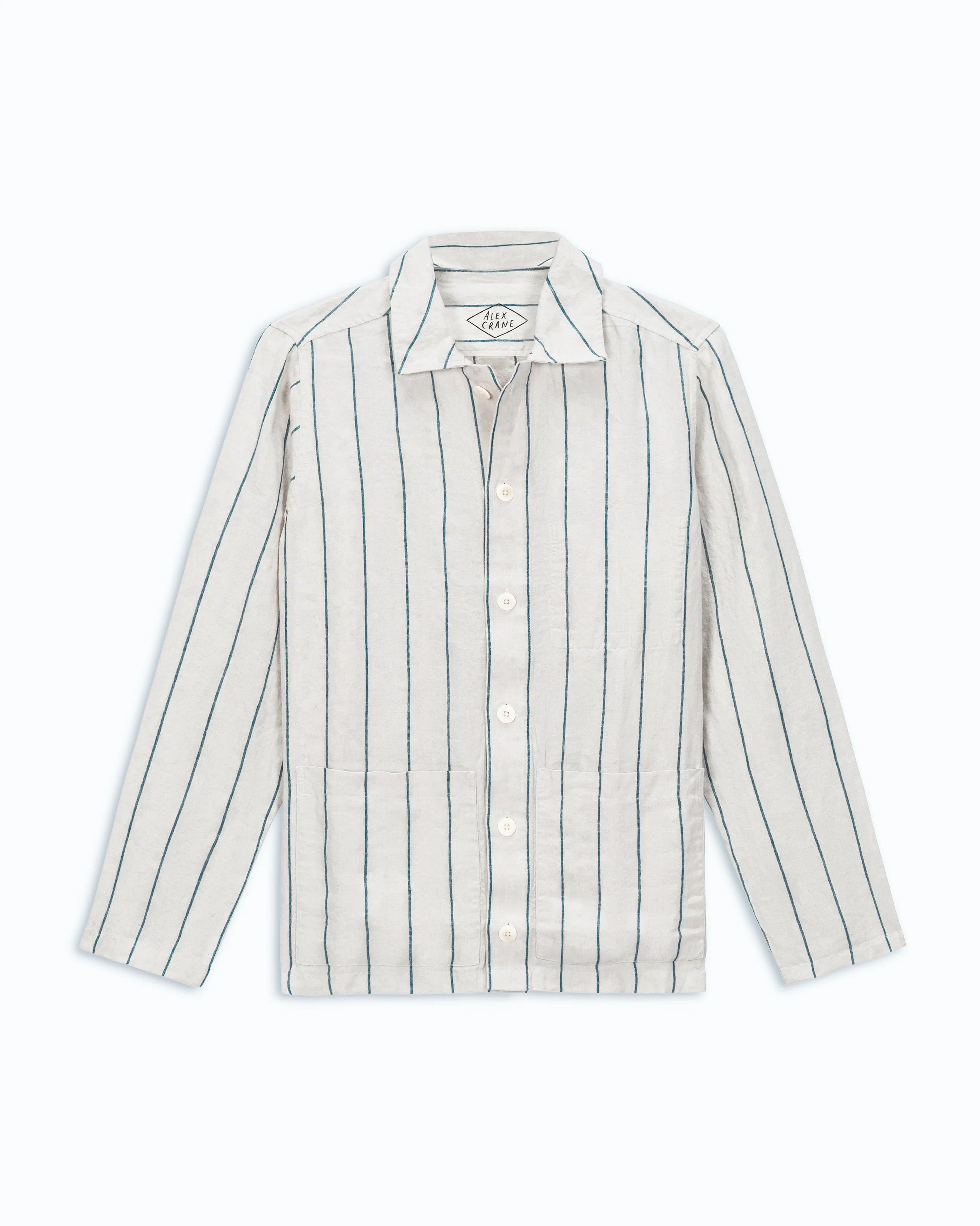 Floral Prints Alex Crane Rio Stripe Bone Linen Kite Jacket