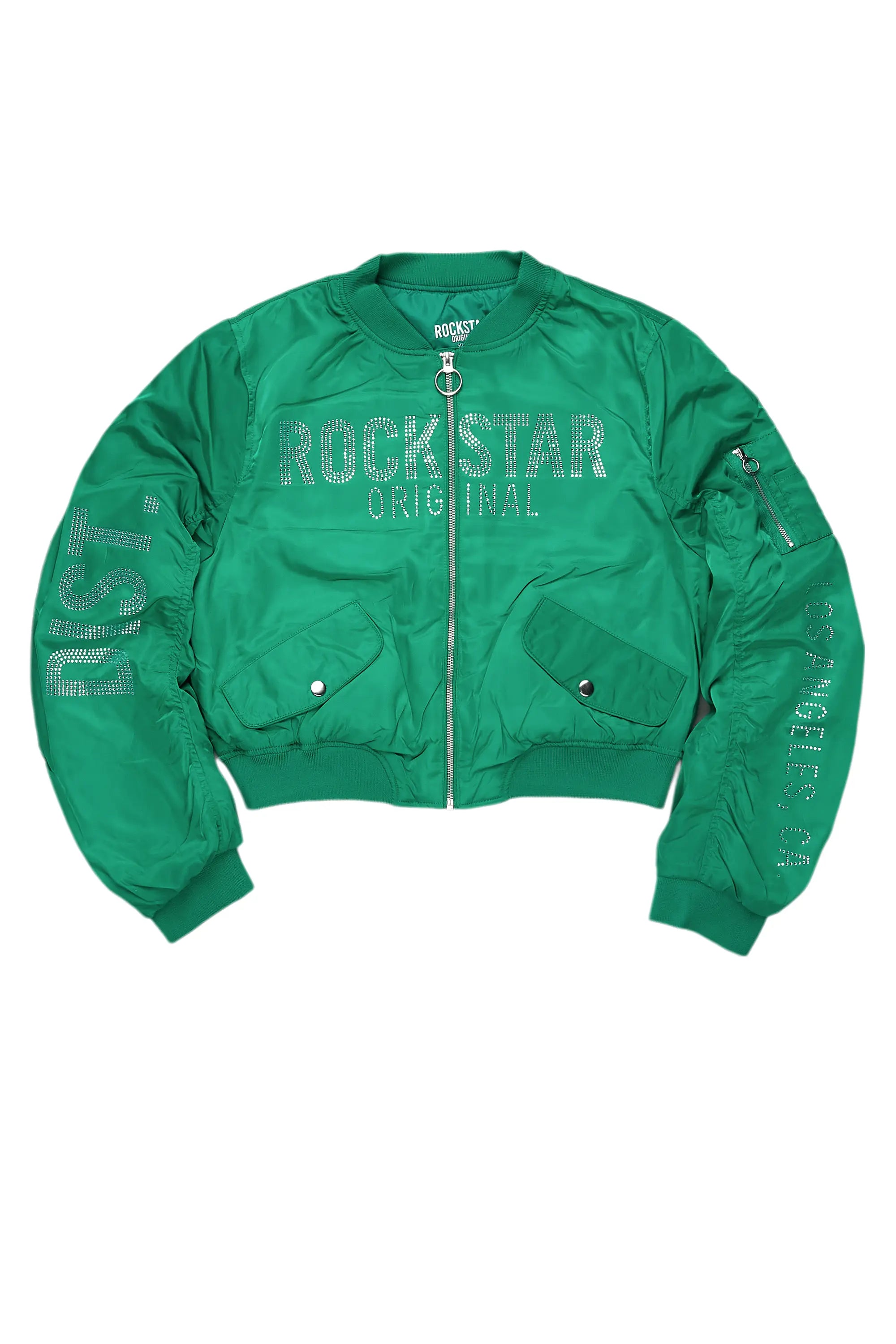 Sports Style Charneisa Green Bomber Jacket