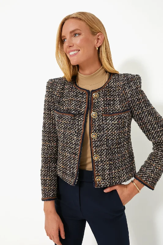 Fashionable And Versatile Navy Multi Lars Jacket