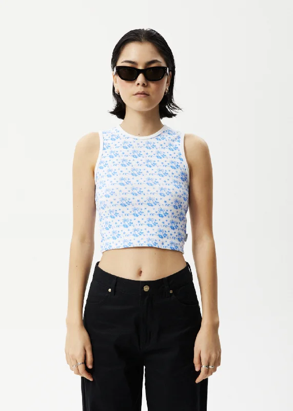 High Street Design AFENDS Womens Jeet Dalston - Ribbed Singlet - White