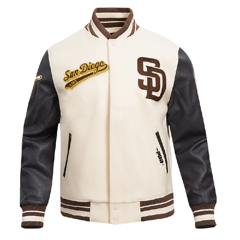 Unique Design MLB PITTSBURGH PIRATES RETRO CLASSIC WOMEN'S RIB WOOL VARSITY JACKET (EGGSHELL/ BLACK) Unique Design MLB PITTSBURGH PIRATES RETRO CLASSIC WOMEN'S RIB WOOL VARSITY JACKET (EGGSHELL/ BLACK)