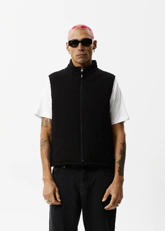 High-end Customization AFENDS Midnight - Puffer Vest - Black