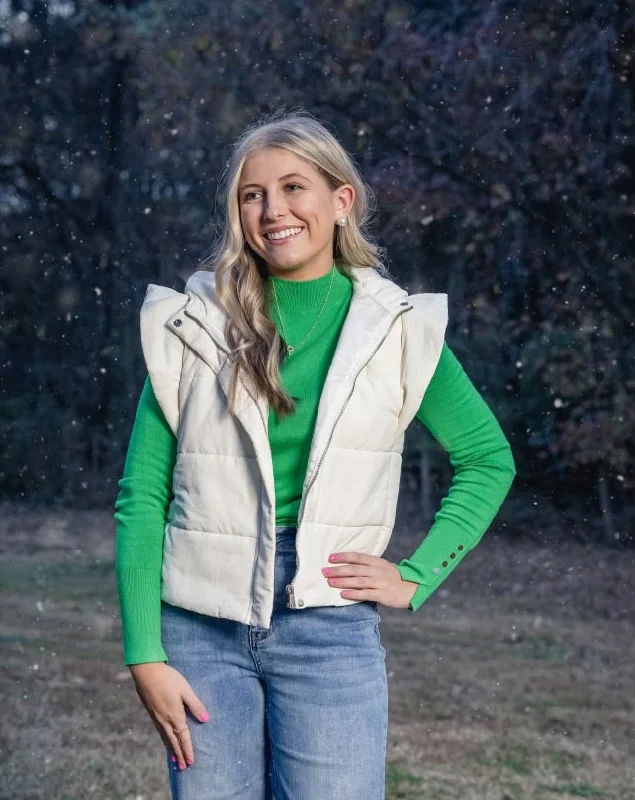 Personalized Wear Cream Puffer Vest