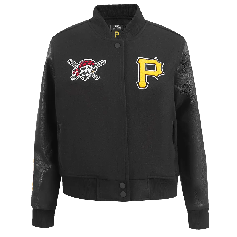 High-waisted pants style MLB PITTSBURG PIRATES CLASSIC WOMEN'S WOOL VARSITY JACKET (JET BLACK) High-waisted pants style MLB PITTSBURG PIRATES CLASSIC WOMEN'S WOOL VARSITY JACKET (JET BLACK)
