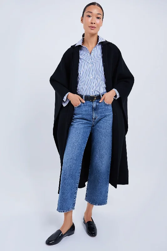 Free And Comfortable Black Kirstyn Double Face Wool Coat