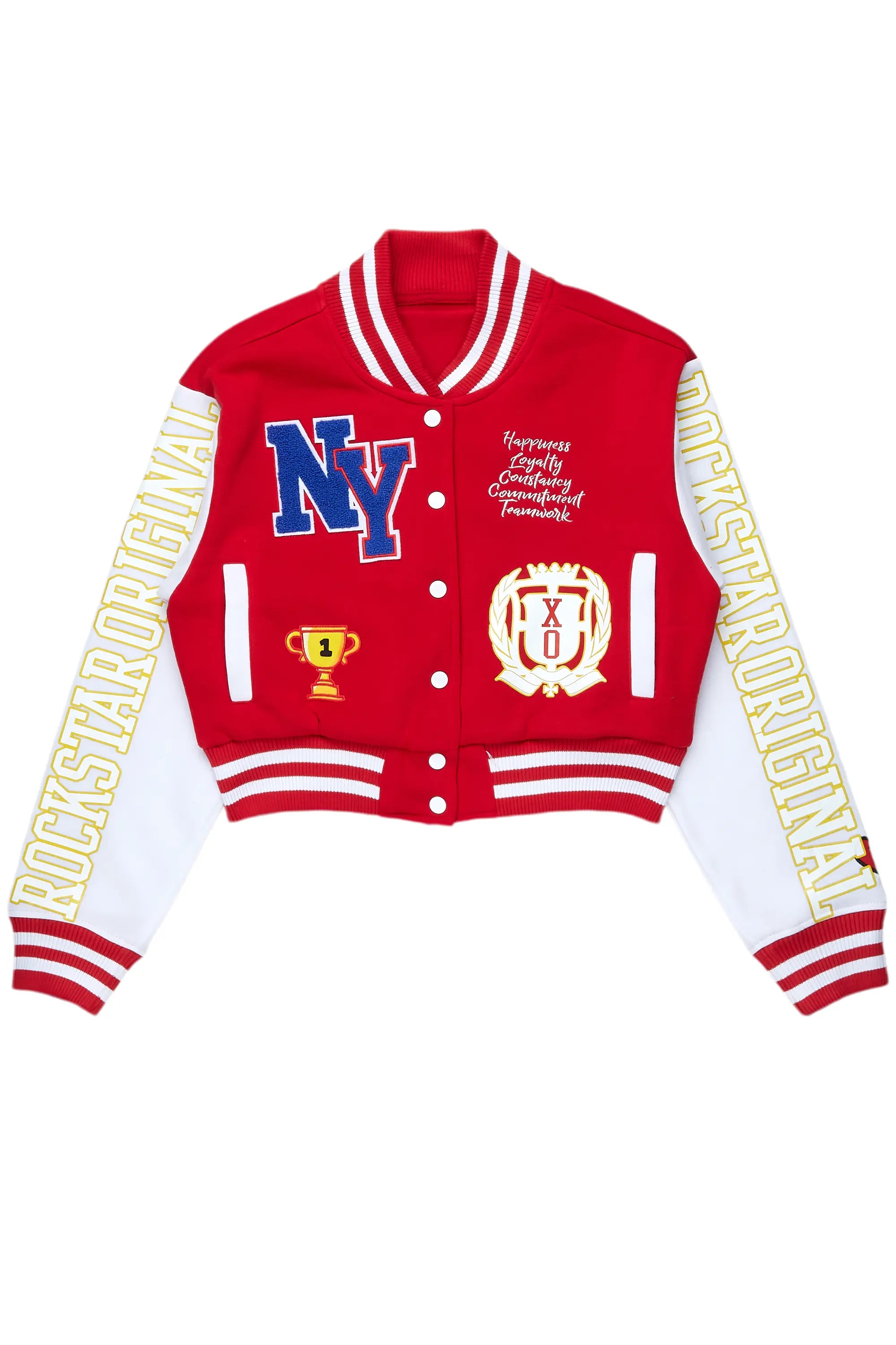 Classic Items Brelynn Red Varsity Jacket