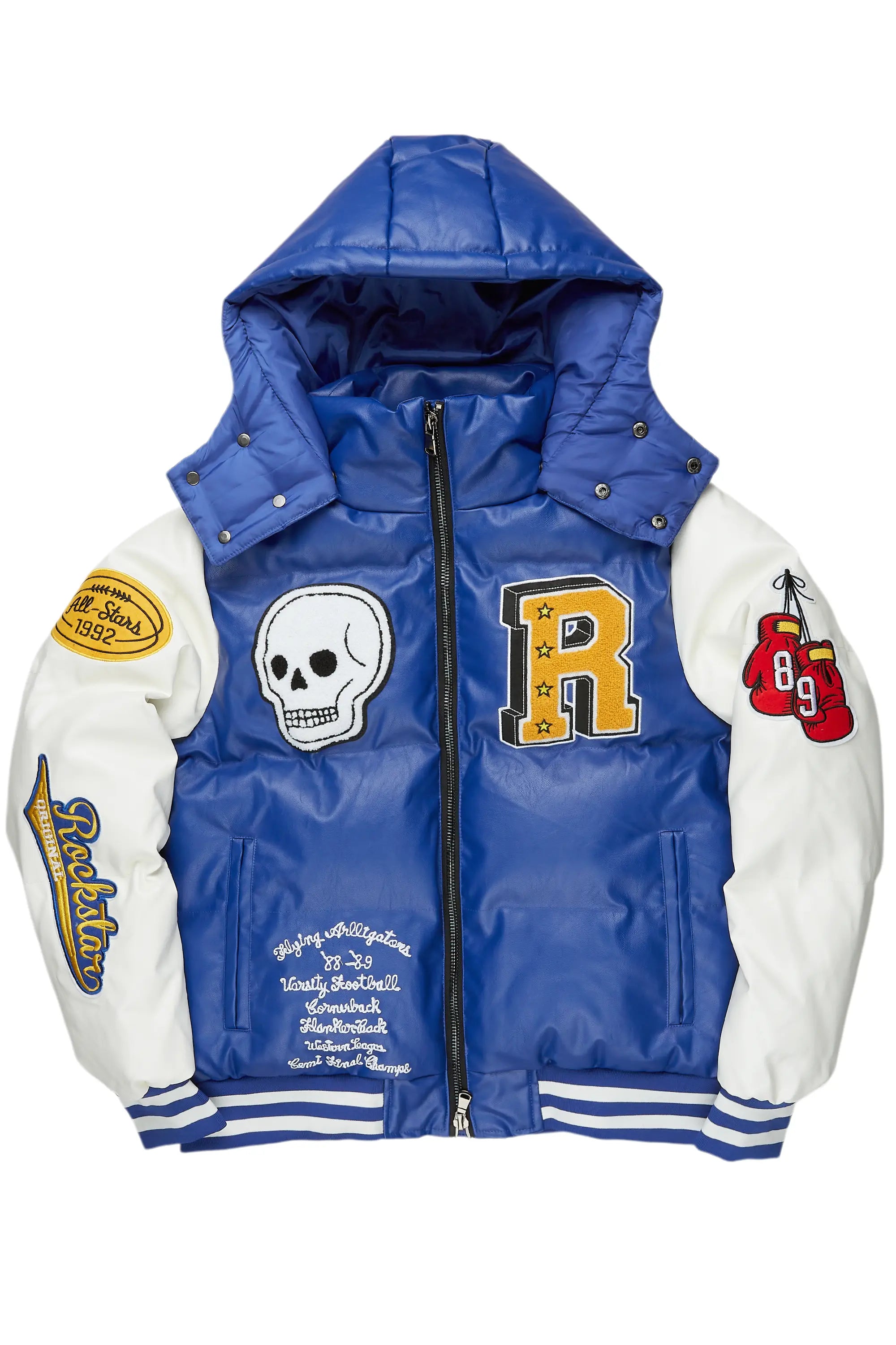 Versatile Items Shaniqua Royal Blue Oversized Puffer Jacket