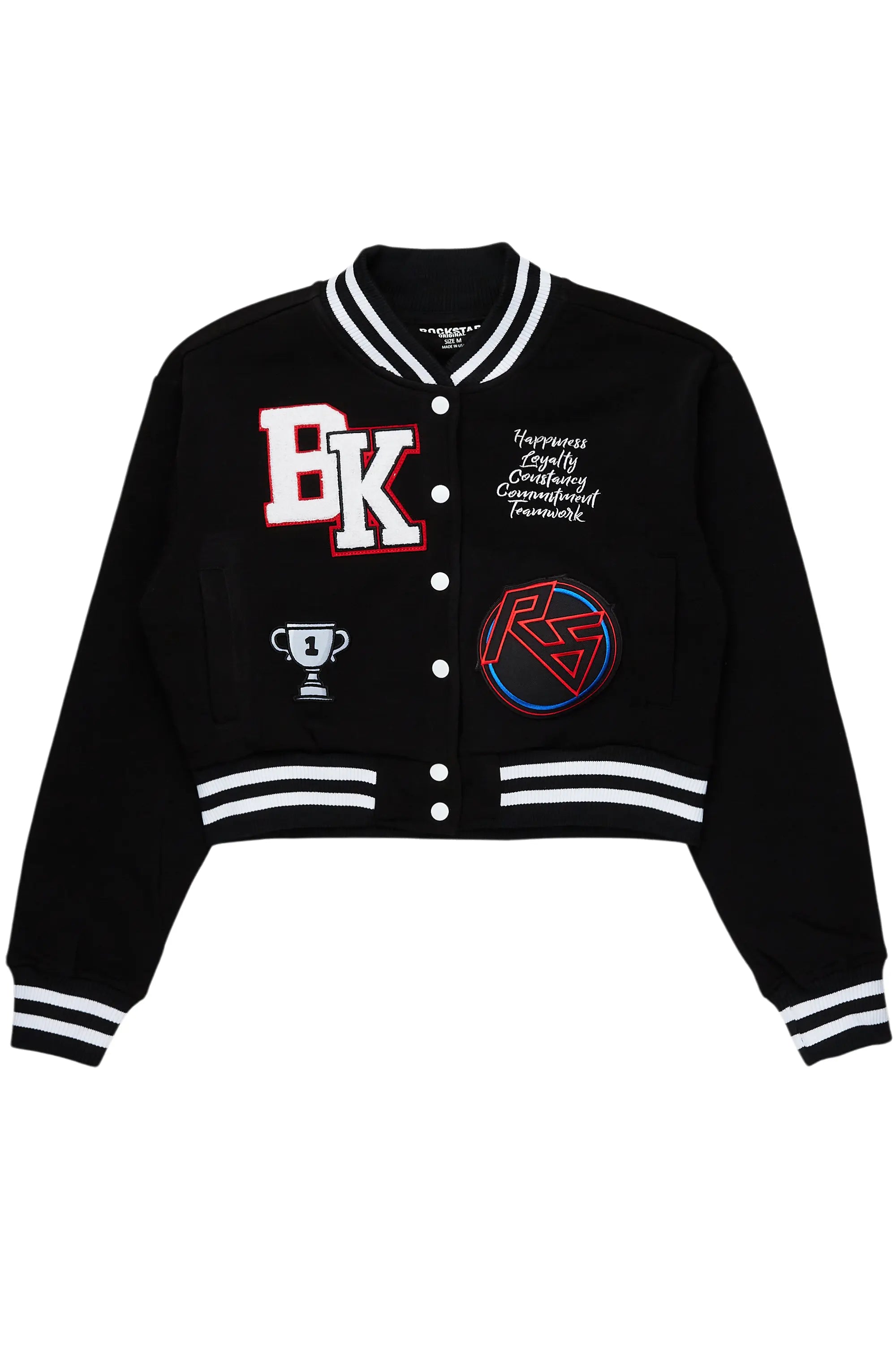 French Retro Carcilece Black Varsity Jacket