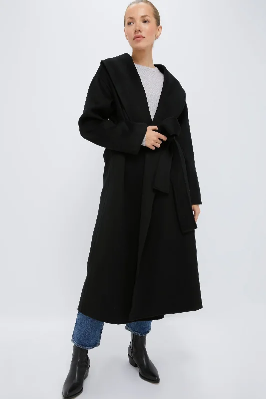 Design Perception Black Cashmere Wrap Coat