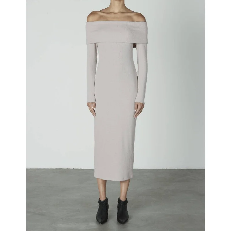 Elegant And Noble Enza Costa - Sweater Knit Off Shoulder Dress