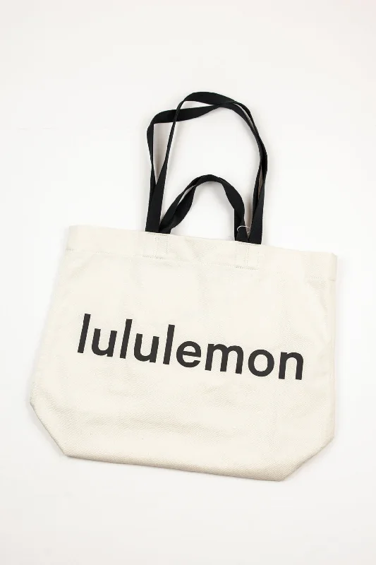 Comfortable And Cold-proof Double Handle Canvas Tote | Natural/Black