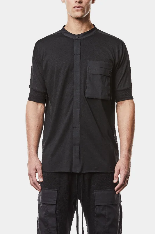 Youthful Style Mandarin collar short sleeve shirt