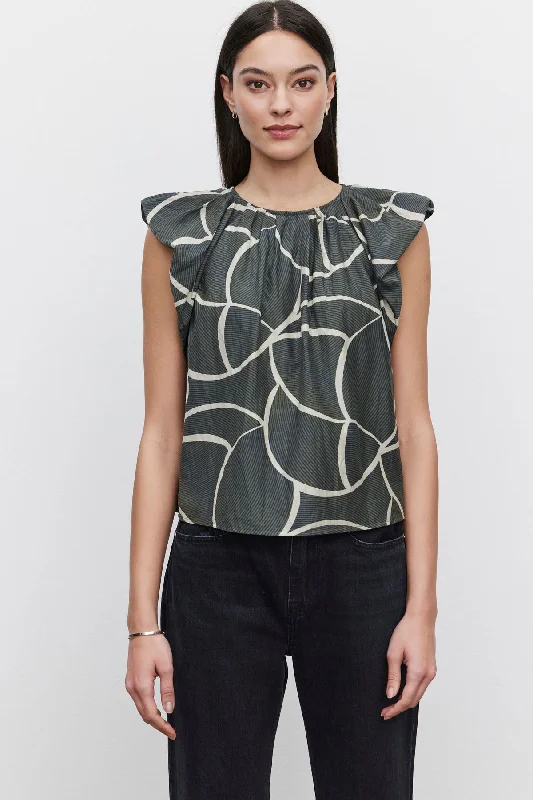 Modern Comfort CAMILLE PRINTED SILK COTTON VOILE TOP