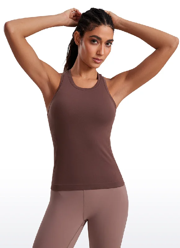 Customized Version Seamless High Crewneck Racerback Tanks