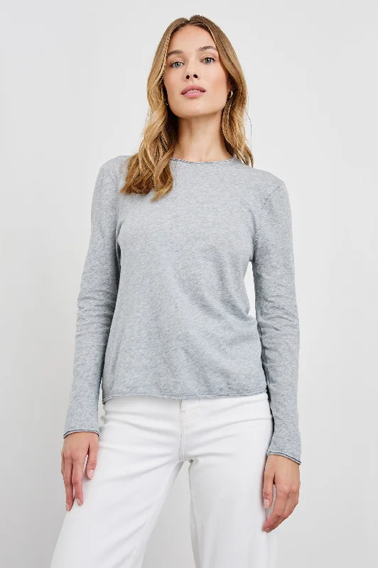 Free Design LONG SLEEVE CREW NECK T-SHIRT - HEATHER GREY
