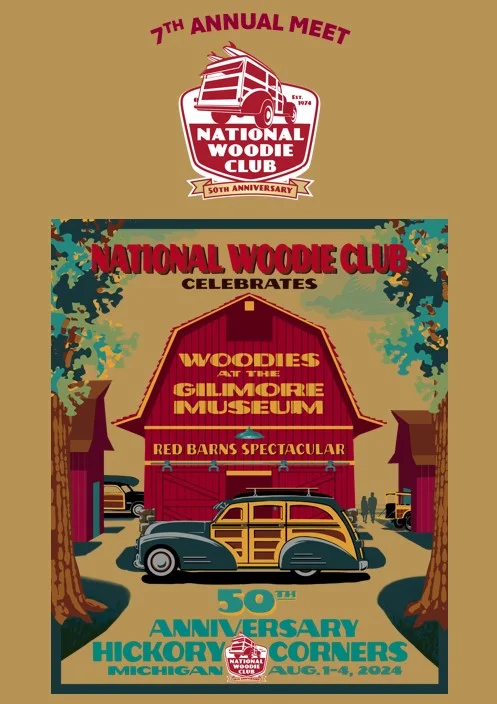 Exquisite Embroidery Woodie Club 50TH ANNIVERSARY T-Shirt -CONVENTION EDITION (2 SIDED PRINT)