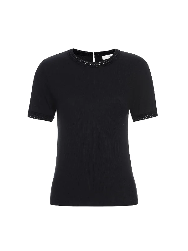 Exquisite Details WE24JKT008b FRAME Crochet Trim Tee