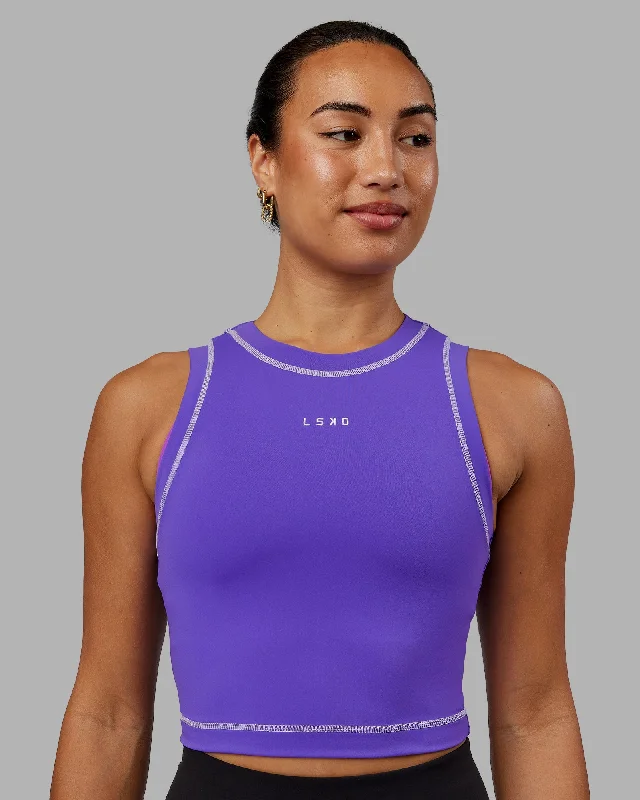 Lounge Wear Imprint Tank - Royal Purple-White