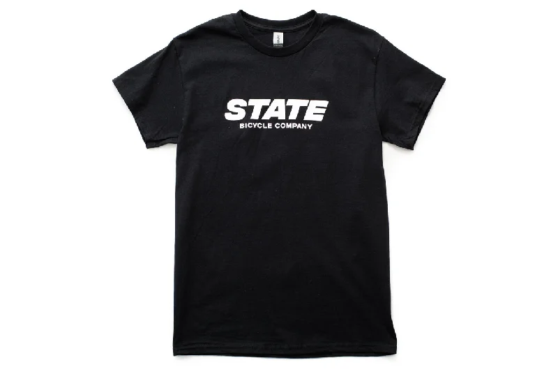 Unique Fashion State Bicycle Co. - "STATE" Italic - T-Shirt (Black)