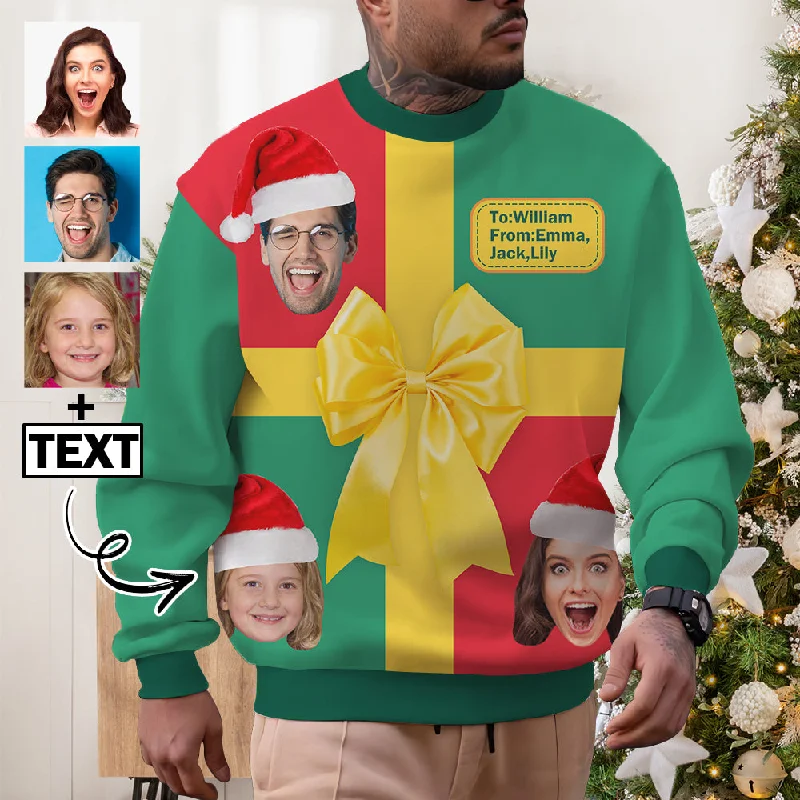 Cozy Outerwear Custom Face Gift Sweater for Family Christmas Ugly Sweater Xmas Party  Personalized Photo Ugly Sweater