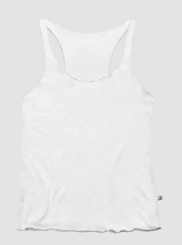 French Style 100% Organic Cotton Roller Tank - Chalk