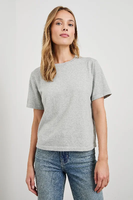 Design Trend COTTON CASHMERE T-SHIRT - HEATHER GREY
