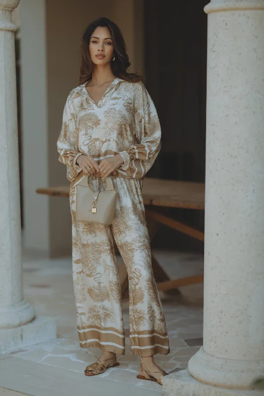 Casual Style BOTANIC PANTS - BEIGE