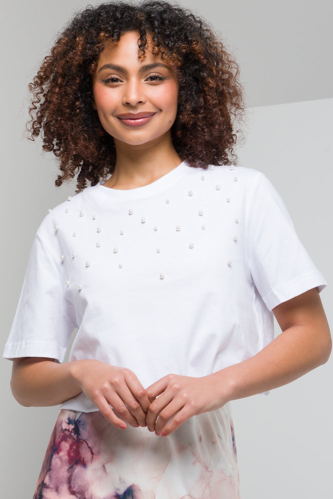 Simple Comfort Pearl Short Sleeve T-Shirt White